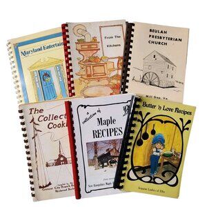 Vintage Lot of Spiral Community and Church Recipe Cook Books Cooking Lot of 6